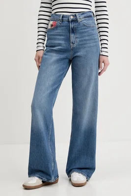 Džíny Tommy Jeans dámské, modrá barva, DW0DW21293