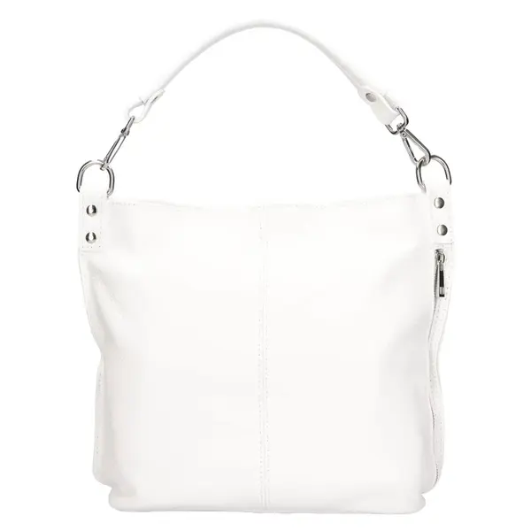Dámská kožená kabelka přes rameno Italia Kaly - bílá