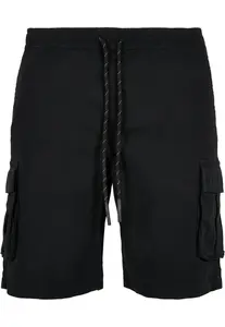 Drawstring cargo shorts black