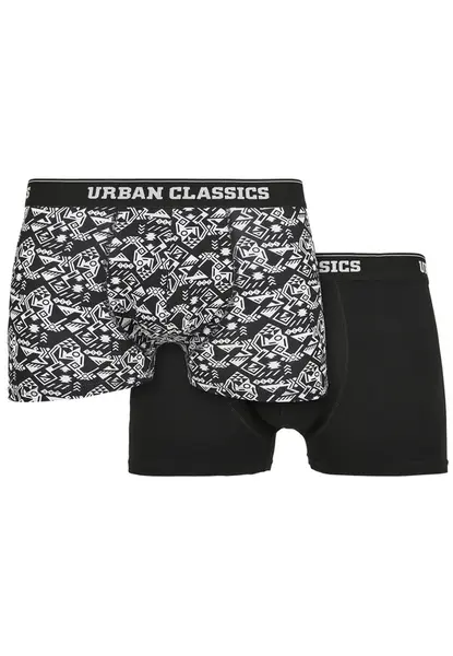 Organic Boxer Shorts 2-Pack Detail AOP+Black