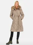PERSO Woman's Women's long tied real down coat with raccoon fur ,  color