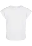 Girls' organic T-shirt with extended shoulder white