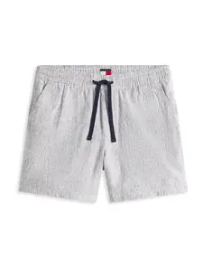 Tommy Jeans Nohavice  modrá / biela