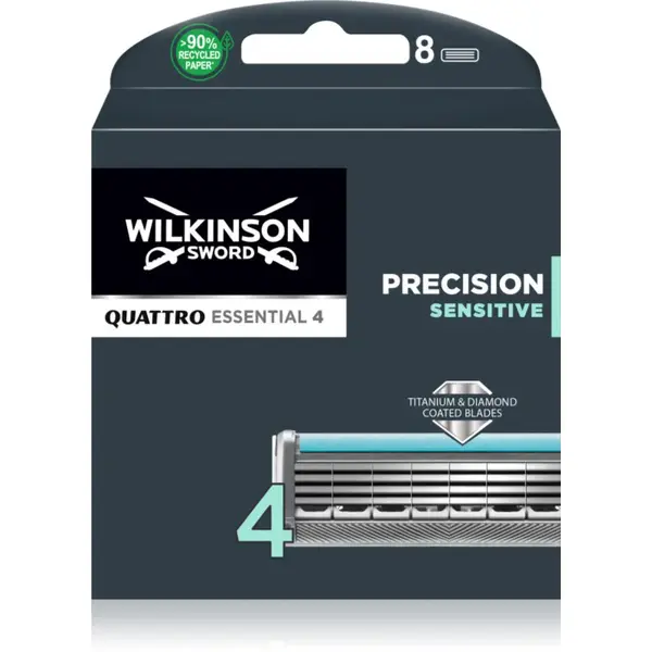 Wilkinson Sword Quattro Essential 4 Titanium Sensitive náhradní břity 8 ks