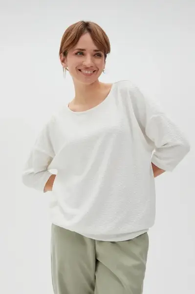 Marisse Women's Sweatshirt L-Bl-4617 Off White