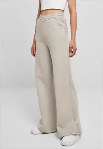 Women's Pants Heavy Terry Garment Dye Slit Pants in Warm Gray