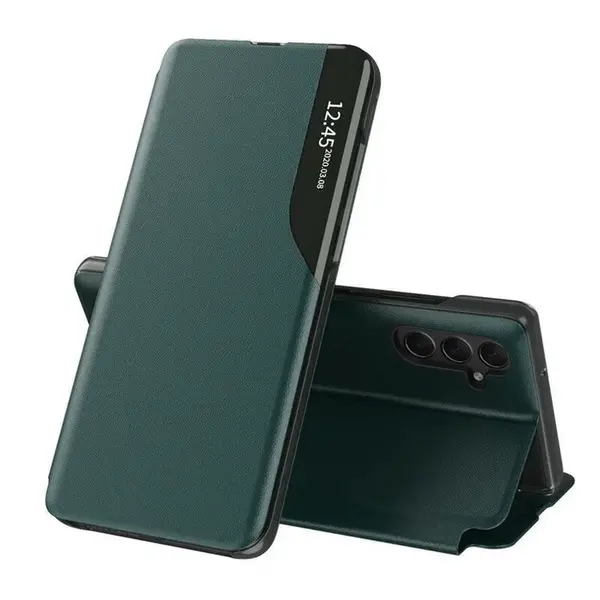 Eco Leather View Case, Samsung Galaxy S25, zelené