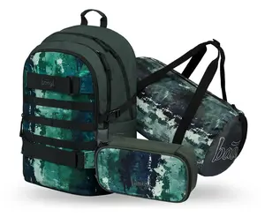 Baagl SET 3 Skate Forest: batoh, penál, sportovní taška