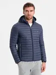 Ombre Men's quilted bagged jacket - navy blue