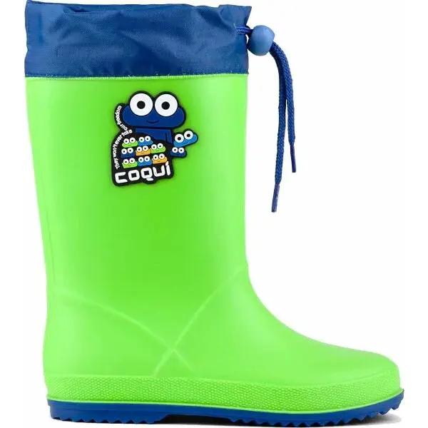 Coqui RAINY COLLAR Detské čižmy, svetlo zelená, veľkosť