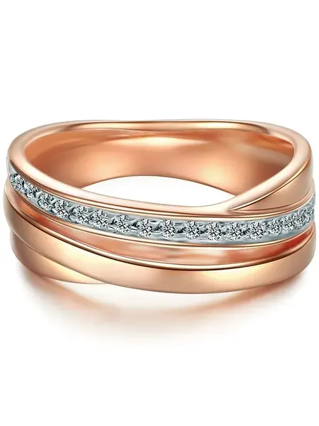 Trilani Prsteň  ružové zlato / priehľadná