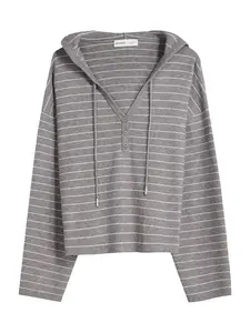 Bershka Sveter  sivá / prírodná biela