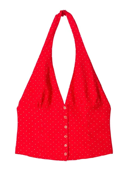 Bershka Top  červená / biela