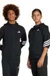 Dětská mikina adidas černá barva, s kapucí, s potiskem, JJ4801
