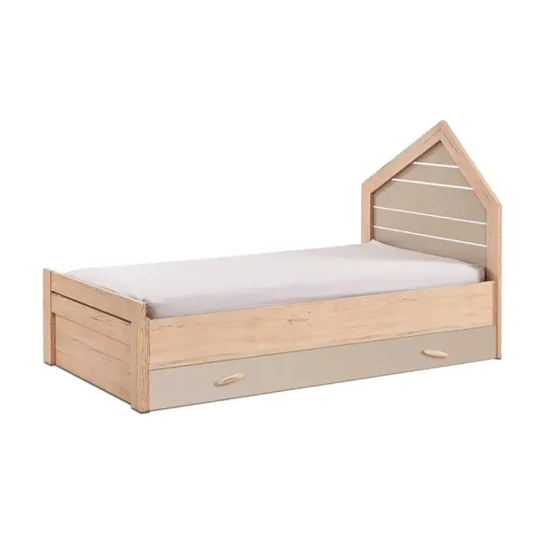 Detská posteľ so zásuvkou 90x200 boom-šedá, dub