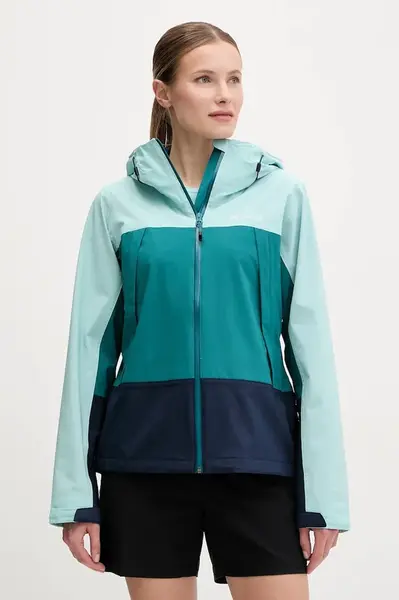 Outdoorová bunda Columbia Boulder Falls tyrkysová barva, 2116302
