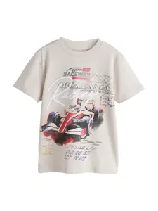 Next Tričko  kamenná / červená / čierna