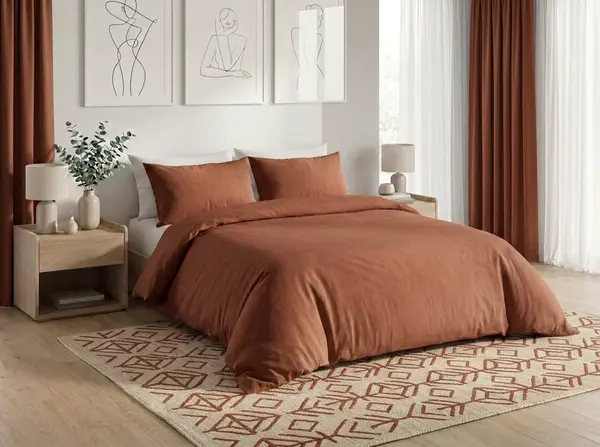 Bavlněné povlečení CALMORA hnědé Rozměr povlečení: 2 ks 70 x 90 cm | 160 x 200 cm