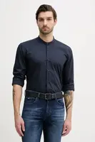 Košile BOSS pánská, tmavomodrá barva, slim, se stojáčkem, 50532882