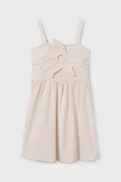 Dívčí šaty Mayoral béžová barva, mini, 6984