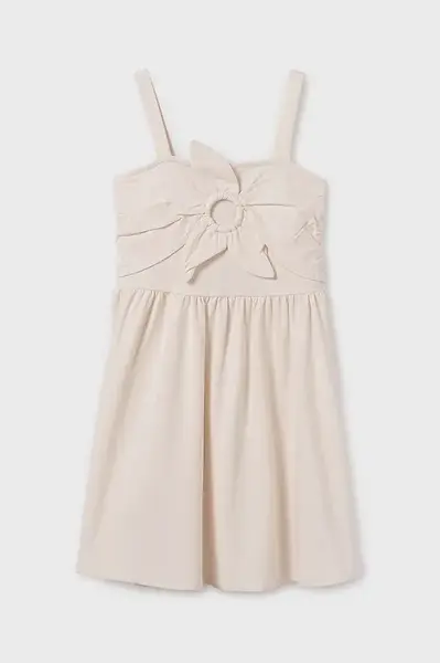 Dívčí šaty Mayoral béžová barva, mini, 6984