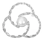 JwL Luxury Pearls Perlová brož trojlístek s krystaly JL0519