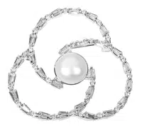 JwL Luxury Pearls Perlová brož trojlístek s krystaly JL0519