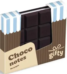 Gifty - Notes 90x90mm  - čokoláda