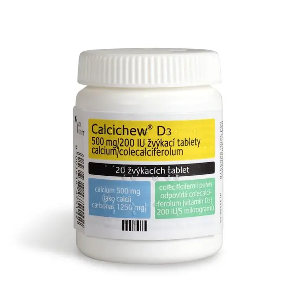 Calcichew D3 500 mg/200 IU 20 žvýkacích tablet