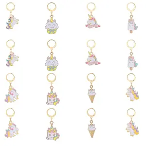 Alloy Enamel Unicorn Theme Pendant Locking Stitch Markers