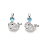 Brass Micro Pave Cubic Zirconia Pendants