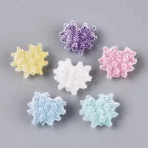 Flocking Opaque Acrylic Heart Beads