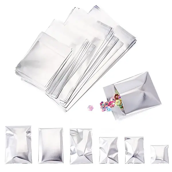 60pcs 6 Styles Rectangle Plastic Cellophane Bags