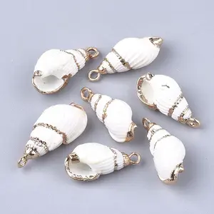 Electroplate Spiral Shell Pendants