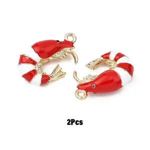 2Pcs Alloy Enamel Pendants