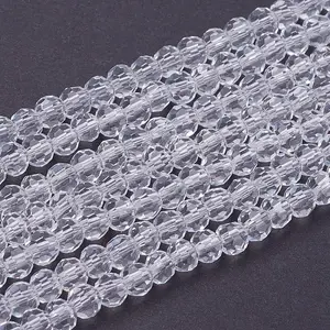 Faceted(32 Facets) Round Glass Beads Strands