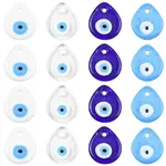 16Pcs 4 Colors Handmade Lampwork Evil Eye Pendants