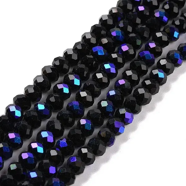 Electroplate Opaque Solid Color Glass Beads Strands