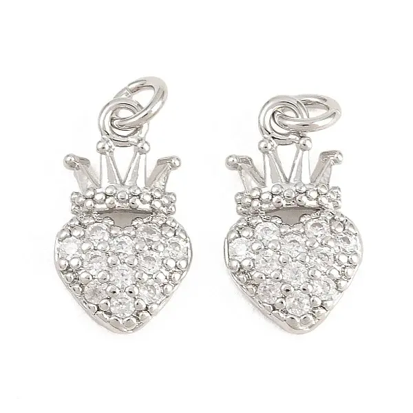 Valentine's Day Brass Micro Pave Clear Cubic Zirconia Pendants