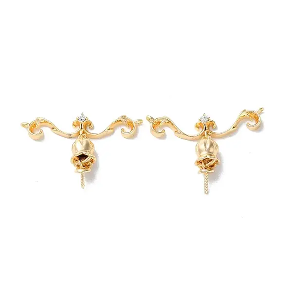 Brass Pave Cubic Zirconia Peg Bails