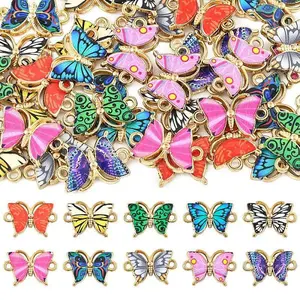 20Pcs 10 Colors Alloy Enamel Connector Charms