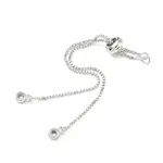 Brass Pave Clear Cubic Zirconia Box Chain Slider Bracelet Making