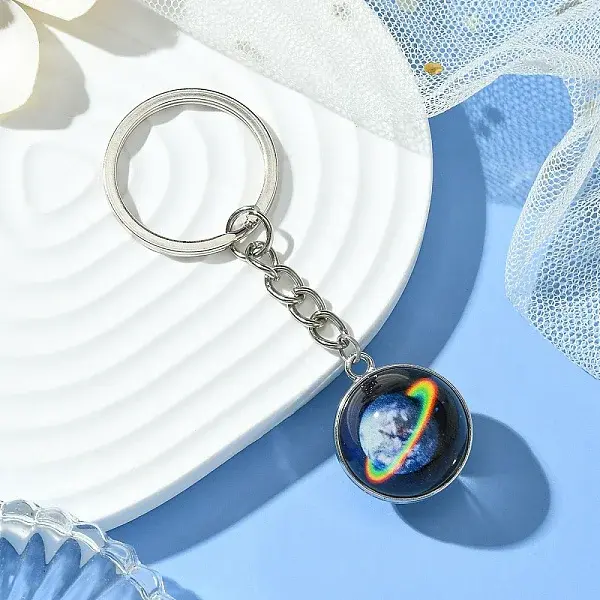 Round Glass Beads Keychain
