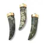 Natural Unakite Horn Pendants