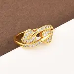 Brass Micro Pave Cubic Zirconia Cuff Rings for Women