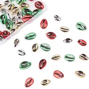 48Pcs 4 Colors Electroplated Cowrie Shell Beads