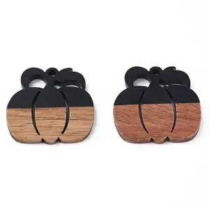 Autumn Theme Resin & Walnut Wood Pendants