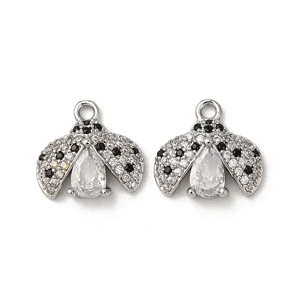 Brass Micro Pave Cubic Zirconia Pendants