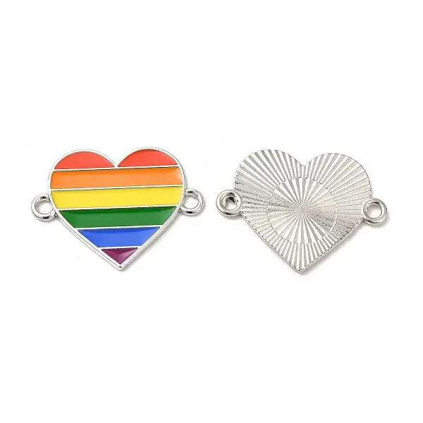 Rainbow Color Alloy Enamel Connector Charms