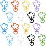 24Pcs 8 Colors Baking Paint Zinc Alloy Swivel Clasps